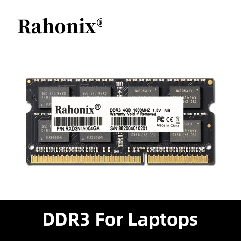 Rahonix DDR3 2GB 4GB 8GB 1333MHz 1600MHz memoria 1.5V Notebook RAM 204Pin Laptop Memory SO-DIMM for Intel&AMD
Rahonix DDR3 2GB 4GB 8GB 1333MHz 1600MHz memoria 1.5V Notebook RAM 204Pin Laptop Memory SO-DIMM for Intel&AMD