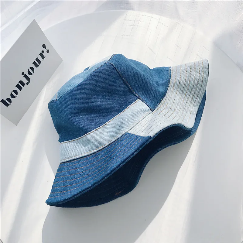 Denim Bucket Hats Outdoor Fisherman Hat Unisex Men Women UV Protection Hiking Fishing Outdoor Sun Hat Summer 2019 Blue Patchwork
Denim Bucket Hats Outdoor Fisherman Hat Unisex Men Women UV Protection Hiking Fishing Outdoor Sun Hat Summer 2019 Blue Patchwork