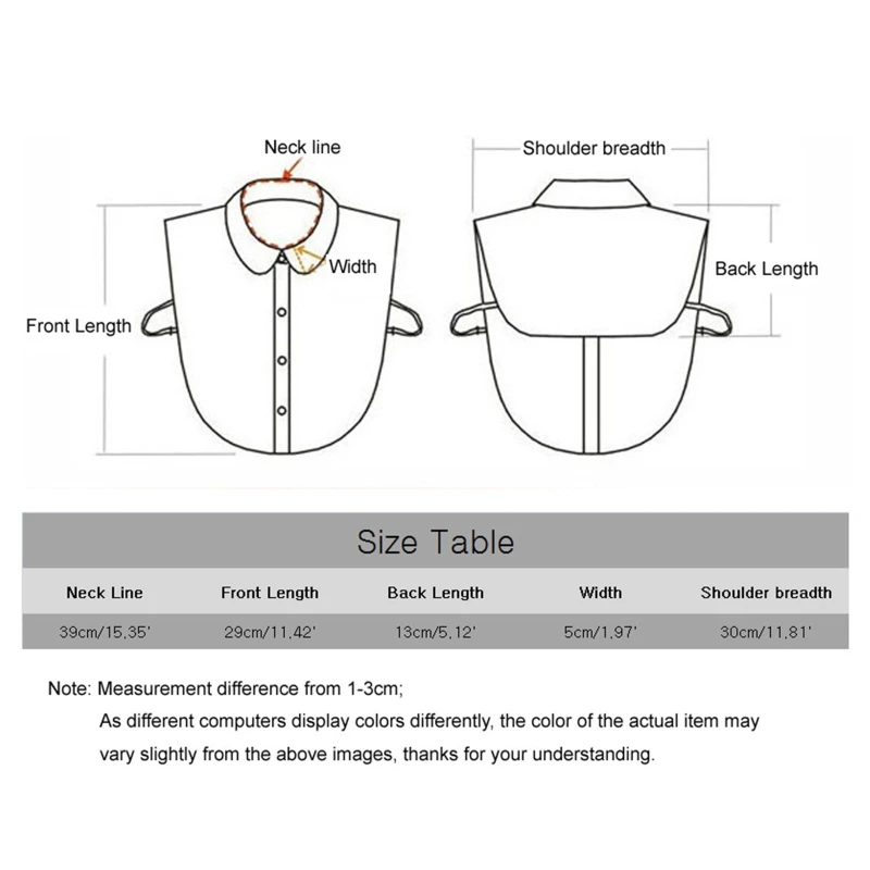 Women Decorative Black Button False Fake Collar Punk Style Silver Spiked Rivets Studded Detachable Half Shirt Dickey
Women Decorative Black Button False Fake Collar Punk Style Silver Spiked Rivets Studded Detachable Half Shirt Dickey
