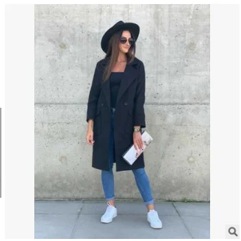 Autumn and winter women's fashion solid color lapel 3-color mid-length button pocket woolen coat jacket women
Autumn and winter women's fashion solid color lapel 3-color mid-length button pocket woolen coat jacket women