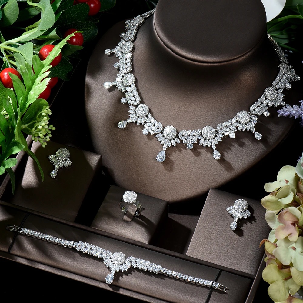 HIBRIDE Sparkling Cubic Zirconia Wedding Bridal Jewelry Sets Party Accessories Jewelry Necklace Sets aretes de mujer N-342
HIBRIDE Sparkling Cubic Zirconia Wedding Bridal Jewelry Sets Party Accessories Jewelry Necklace Sets aretes de mujer N-342
