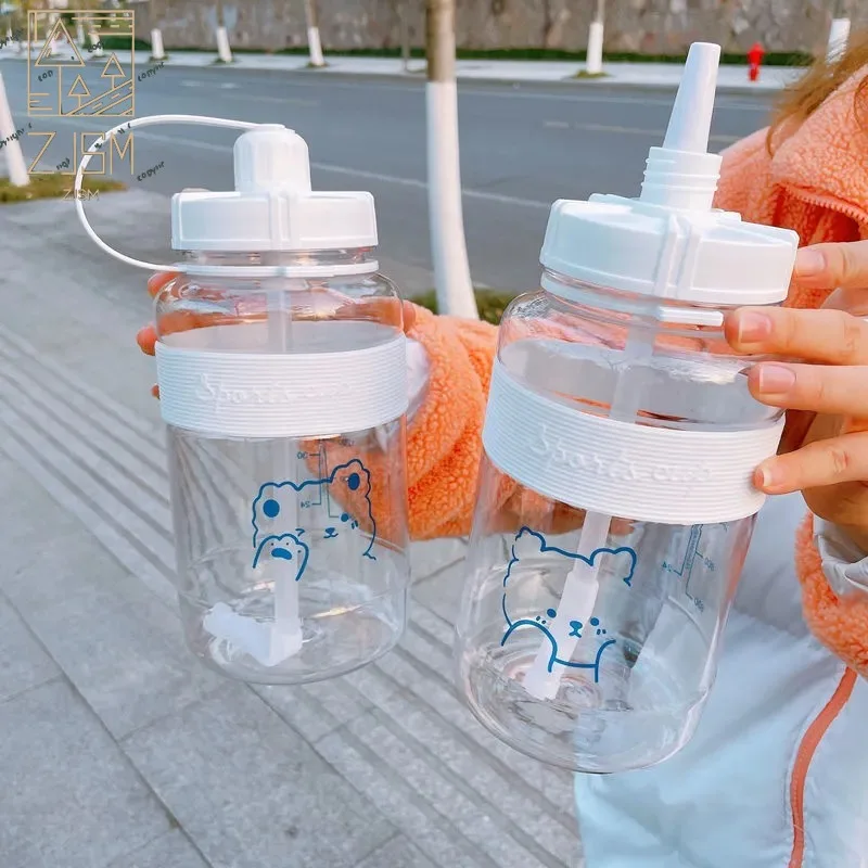 Cute Water Bottle Kawaii bear Outdoor Camping Drinking Kettle With straps Portable Large Capacity Plastic Sports Water Bottles
Cute Water Bottle Kawaii bear Outdoor Camping Drinking Kettle With straps Portable Large Capacity Plastic Sports Water Bottles