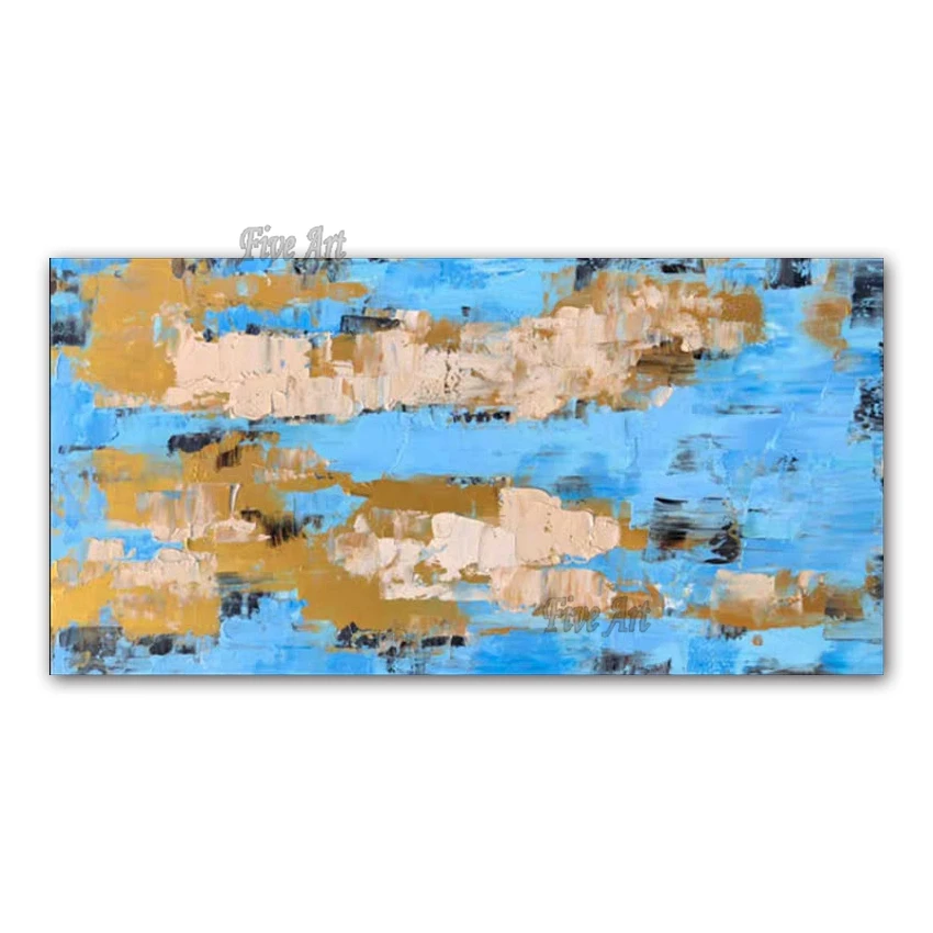 Bule and Golden Color Hand Painted Large Size Pictures Decoracion Canvas Oil Painting Wall Art Decor For Living Room Unframe
Bule and Golden Color Hand Painted Large Size Pictures Decoracion Canvas Oil Painting Wall Art Decor For Living Room Unframe
