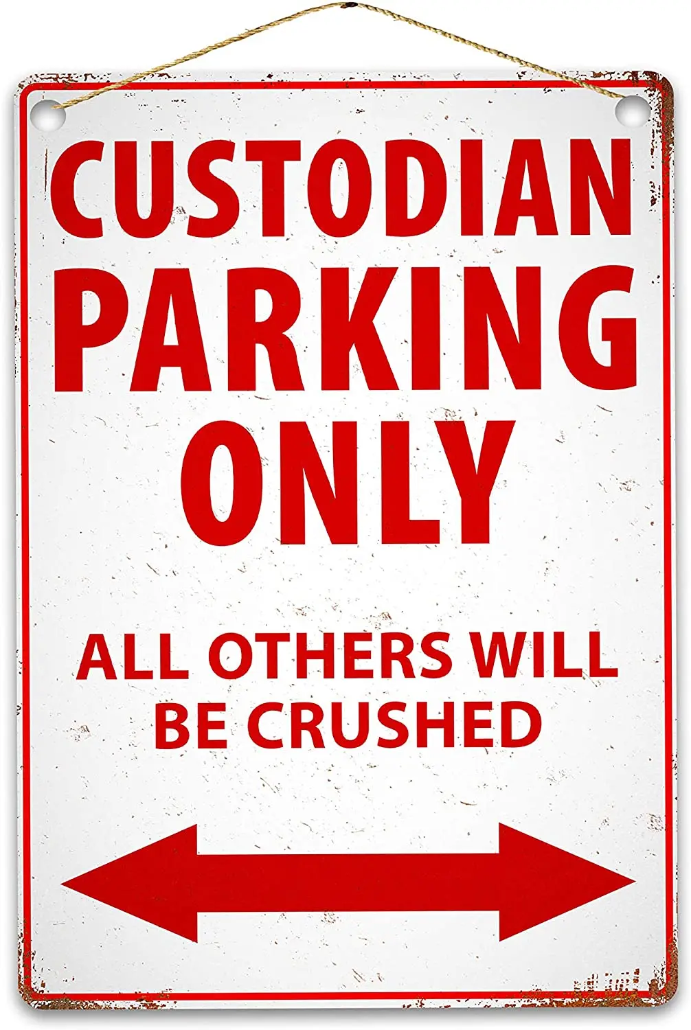 Diuangfoong Funny Custodian Parking Only Metal Sign, Rustic Retro Weathered Distressed Plaque 12 x 8 inches
Diuangfoong Funny Custodian Parking Only Metal Sign, Rustic Retro Weathered Distressed Plaque 12 x 8 inches