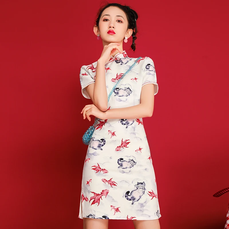 Женское платье-Чонсам с коротким рукавом, в китайском стиле ретро, лето, DQL3616
Женское платье-Чонсам с коротким рукавом, в китайском стиле ретро, лето, DQL3616