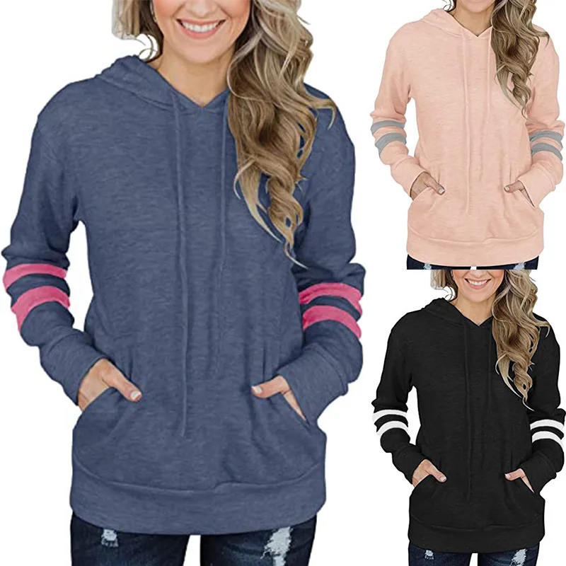 Hooded Sweatshirts Women Tops Striped Pocket Hoodie Women's Sweatshirt Hoodies Ladies Spring Autumn Casual Pullover Clothes
Hooded Sweatshirts Women Tops Striped Pocket Hoodie Women's Sweatshirt Hoodies Ladies Spring Autumn Casual Pullover Clothes