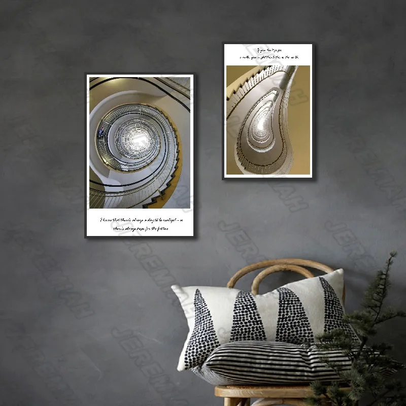 Abstract spiral staircase poster nordic style wall art canvas print painting modern living room decoration 
Abstract spiral staircase poster nordic style wall art canvas print painting modern living room decoration