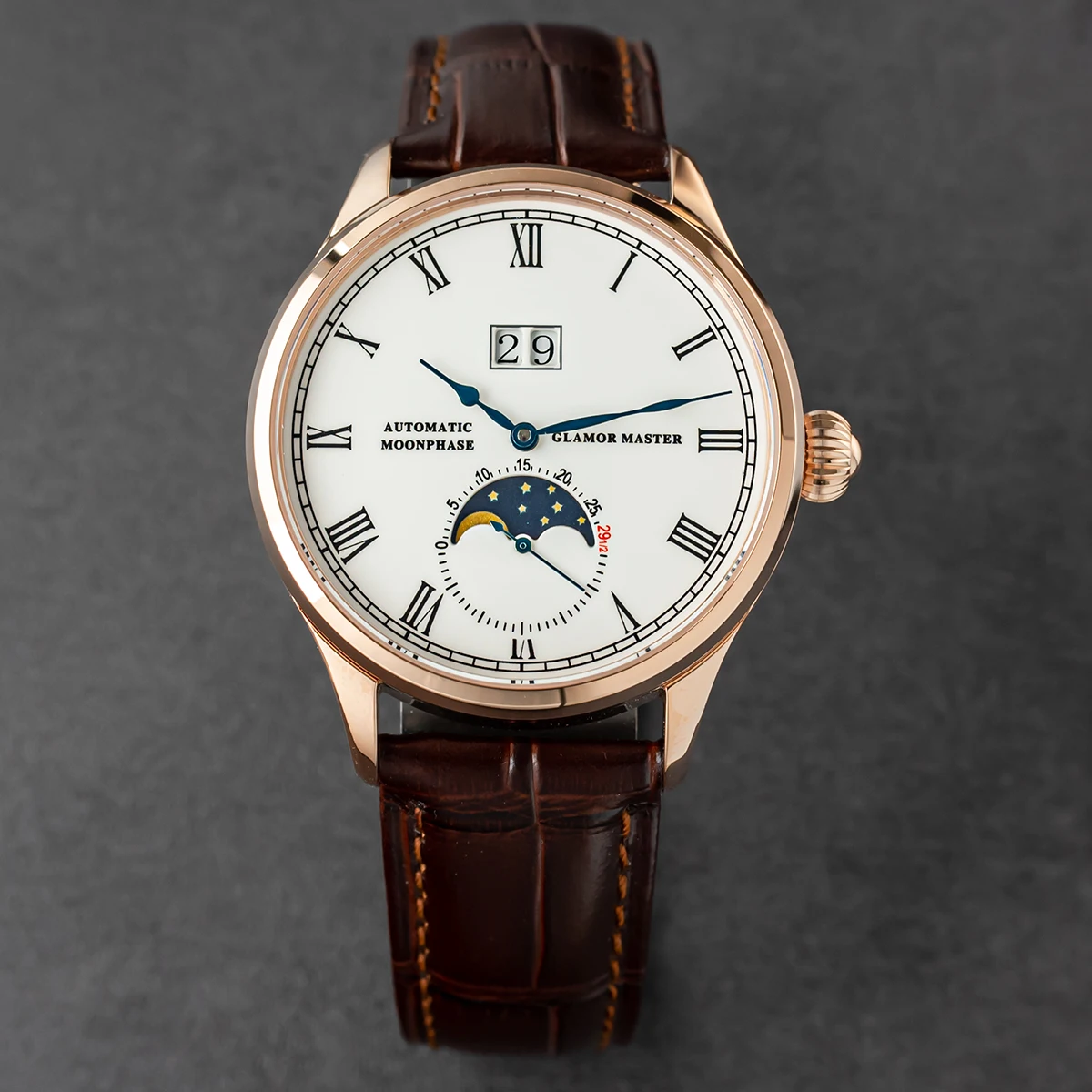 Seagull ST25 Automatic Mechanical Watch Movement Real Moonphase Men Watches Luxury Wristwatch Retro Clock Reloj Hombre Sappire | Наручные