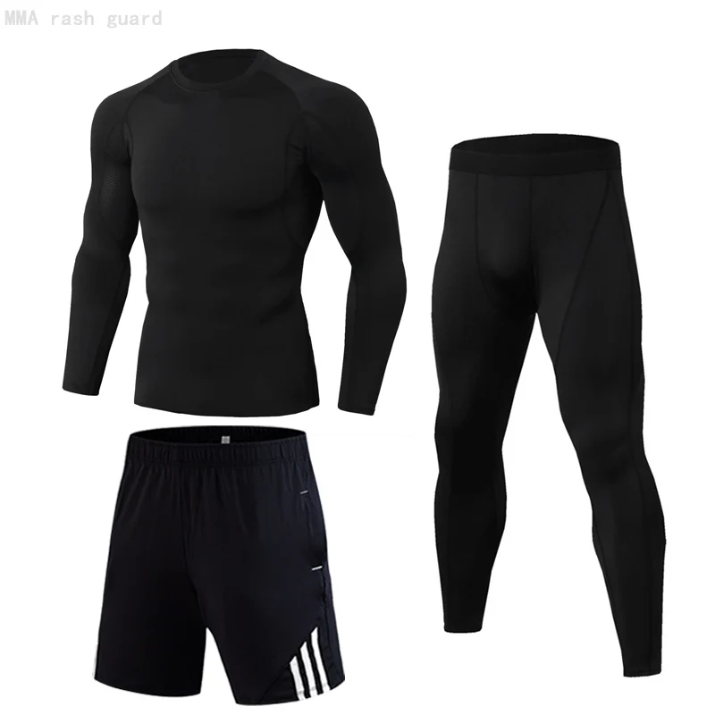 3-pc/Set Men's Jogging Suit Autumn Winter Fitness Clothing Compression Shirt Leggings Warm Tracksuit Base Layer Long Johns Black
3-pc/Set Men's Jogging Suit Autumn Winter Fitness Clothing Compression Shirt Leggings Warm Tracksuit Base Layer Long Johns Black