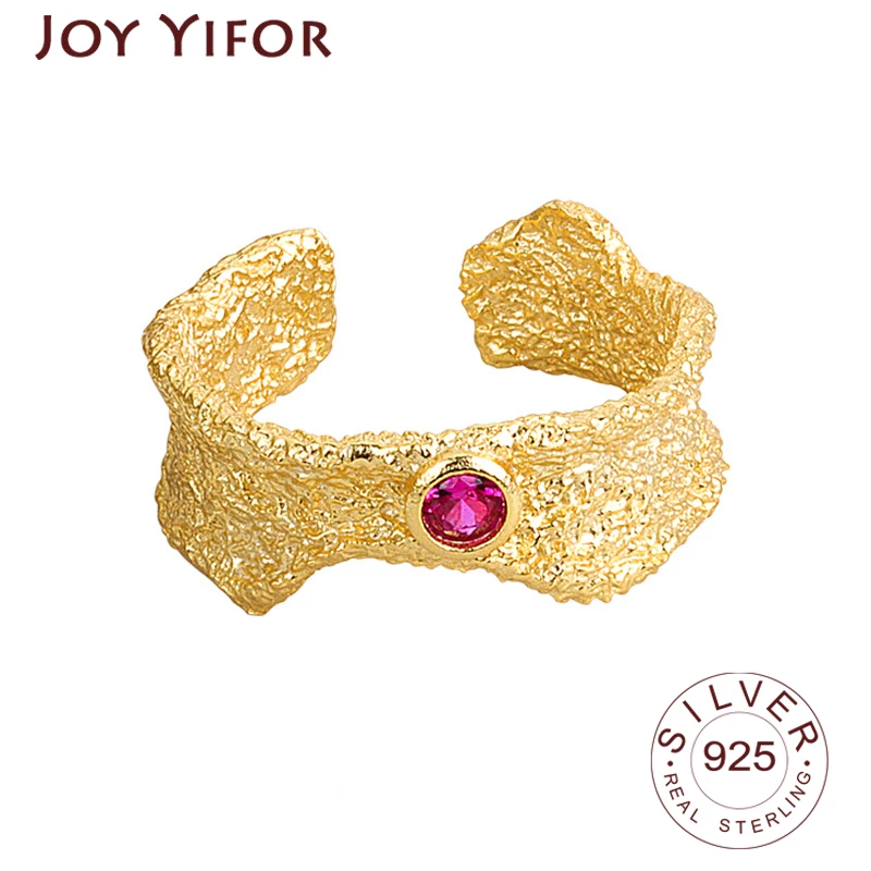 925 Sterling Silver Open Ring For Women Gold Wave Matte Red Zircon INS Trend Sweet Sexy Elegant Handmade Hip-hop Fashion Ring
925 Sterling Silver Open Ring For Women Gold Wave Matte Red Zircon INS Trend Sweet Sexy Elegant Handmade Hip-hop Fashion Ring