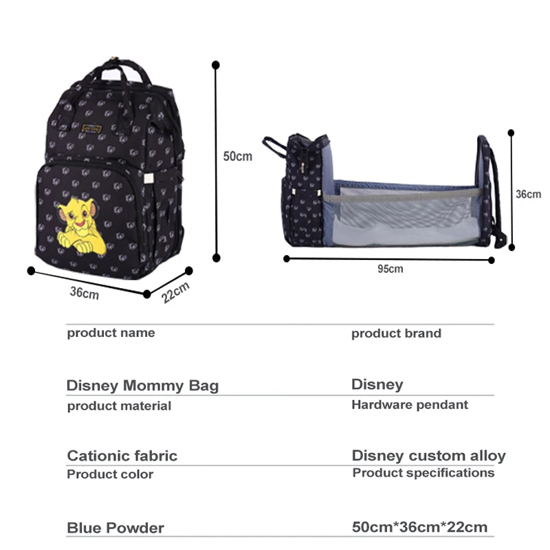 Disney Lion King Diaper Bag Dual-Purpose Bed Bag Mommy Baby Bag Waterproof Maternity For Baby Care Nappy Bag Travel Stroller Bag
Disney Lion King Diaper Bag Dual-Purpose Bed Bag Mommy Baby Bag Waterproof Maternity For Baby Care Nappy Bag Travel Stroller Bag