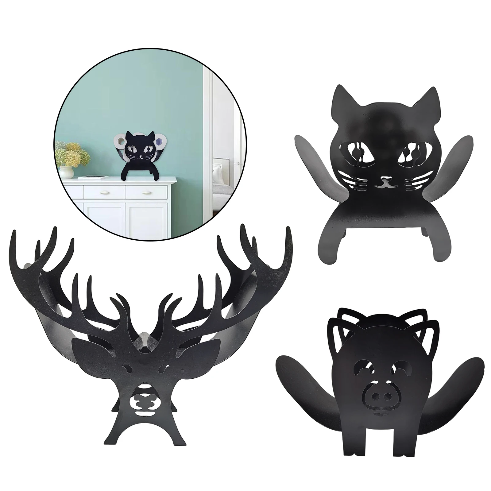 Metal Roll Paper Storage Stand Wall Mounted Toilet Paper Holder Decorative Ornaments for Bathroom 
Metal Roll Paper Storage Stand Wall Mounted Toilet Paper Holder Decorative Ornaments for Bathroom