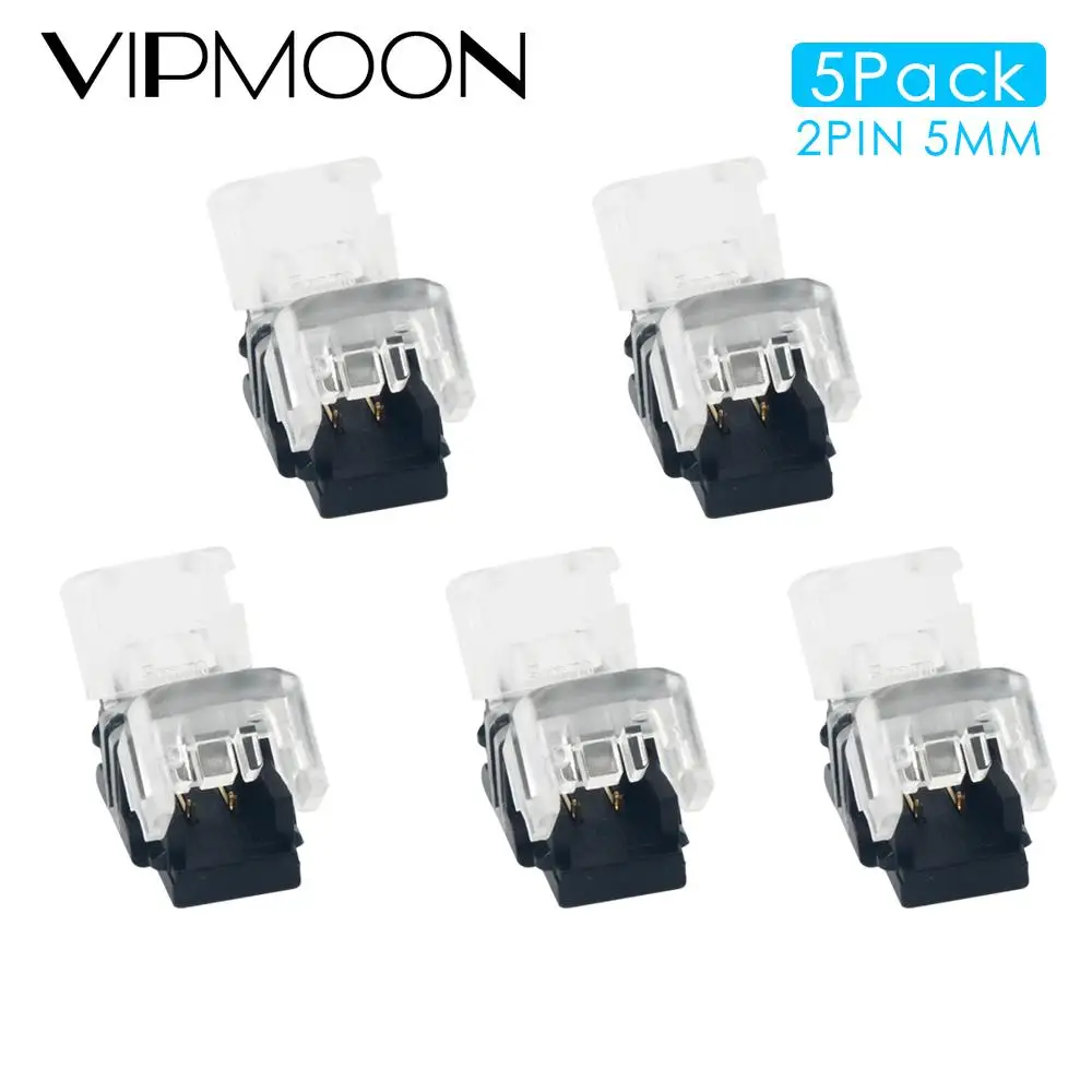 5 Pack LED Connector 2 Pin 5mm Strip to Strip Connector for Single Color Non-Waterproof 2Pin LED Strip Light Connection Terminal
5 Pack LED Connector 2 Pin 5mm Strip to Strip Connector for Single Color Non-Waterproof 2Pin LED Strip Light Connection Terminal