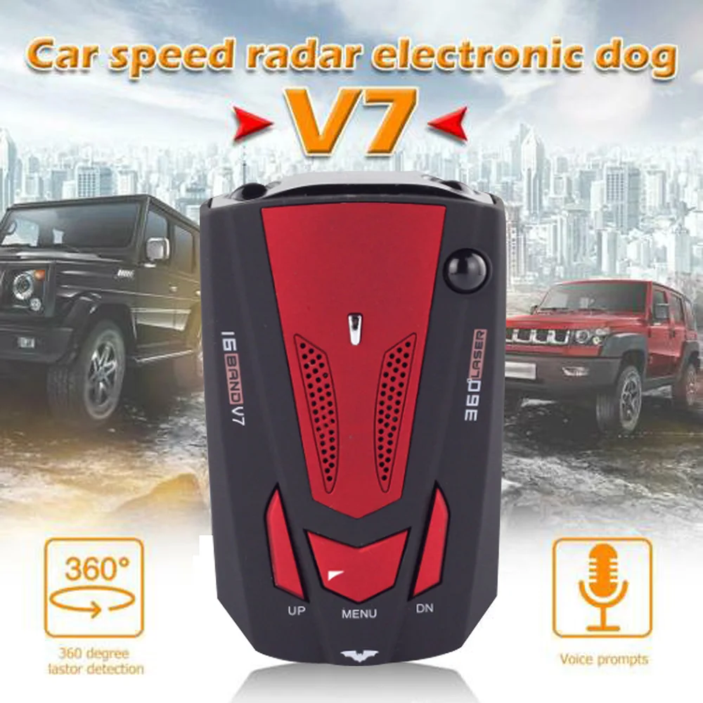 

Car Radar Detector V7 Anti Speed Signal Detection English Russian Speed Voice Alert Alarm Warning Car Speed Testing System