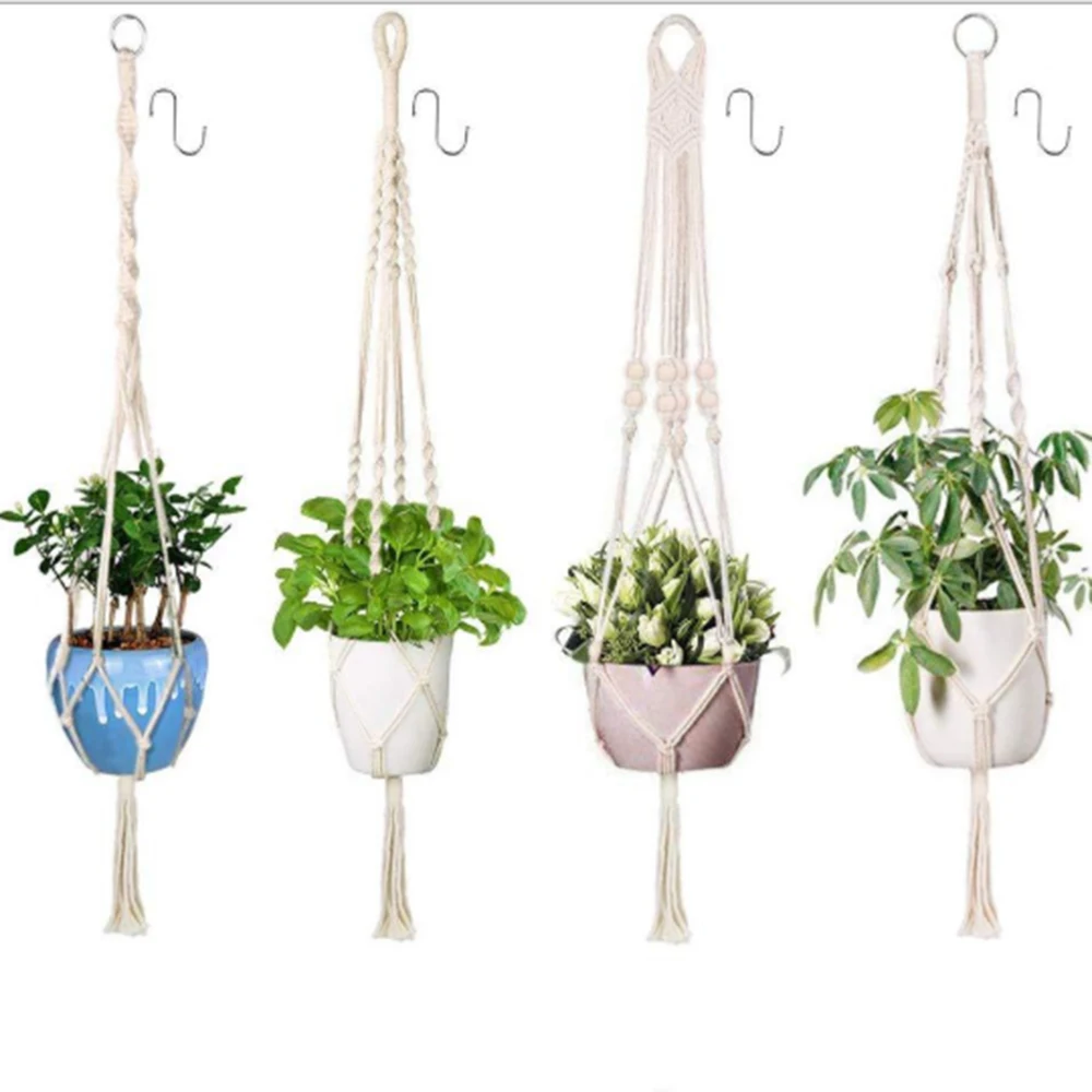 Knotted Macrame Plant Hanger Cotton Linen Flower Pot Basket Lifting Rope Hanging Basket Rack for Wall Decoration
Knotted Macrame Plant Hanger Cotton Linen Flower Pot Basket Lifting Rope Hanging Basket Rack for Wall Decoration