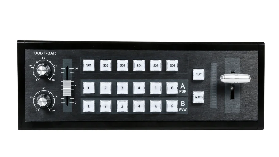 SMC755 vMix панель управления переключателем стандартная консоль режиссера типа Т-бар
SMC755 vMix панель управления переключателем стандартная консоль режиссера типа Т-бар