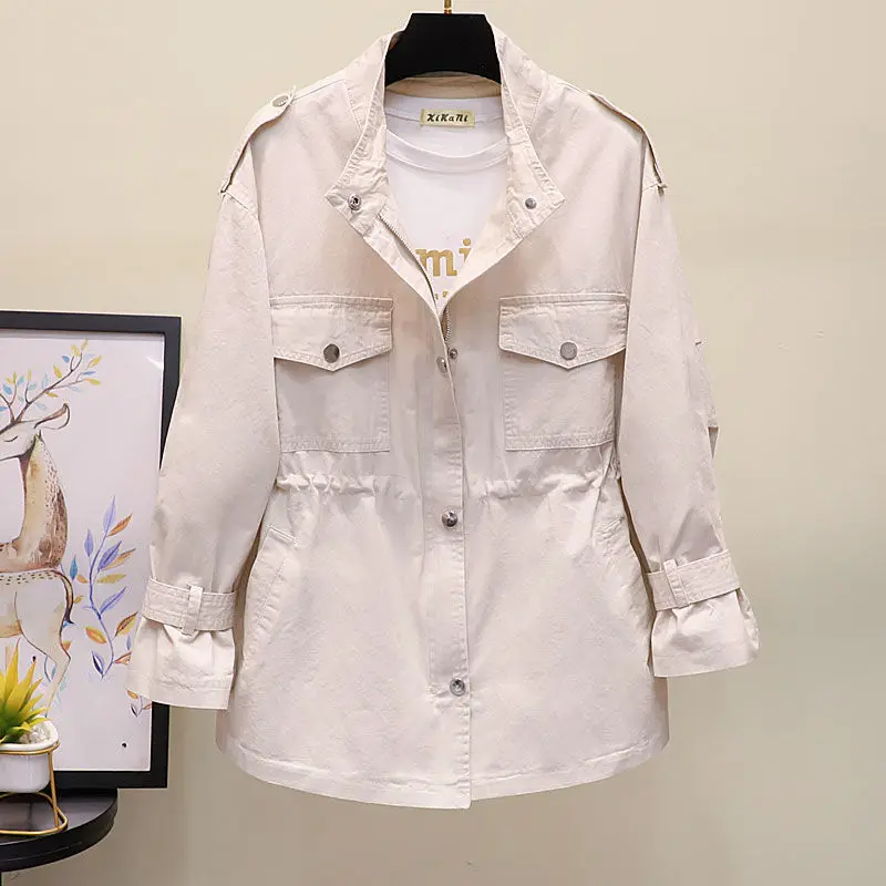 Windbreaker Jacket Women's Mid-length 2021 Spring New Casual Loose Wild Fashion Stand-up Collar Mid-Length Outerwear Pink 16
Windbreaker Jacket Women's Mid-length 2021 Spring New Casual Loose Wild Fashion Stand-up Collar Mid-Length Outerwear Pink 16