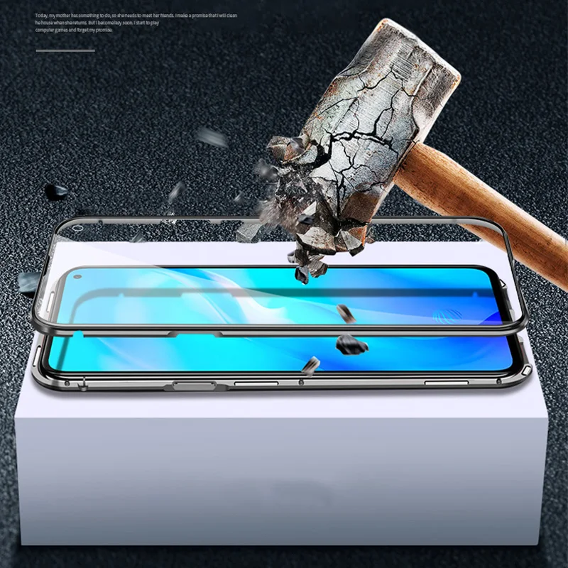 Magnetic Adsorption Metal Case For Xiaomi Redmi Note 9S K30 8 7 K20 Pro 8T 8A 7A Pocophone F1 Tempered Glass Magnet Funda Capa | Мобильные