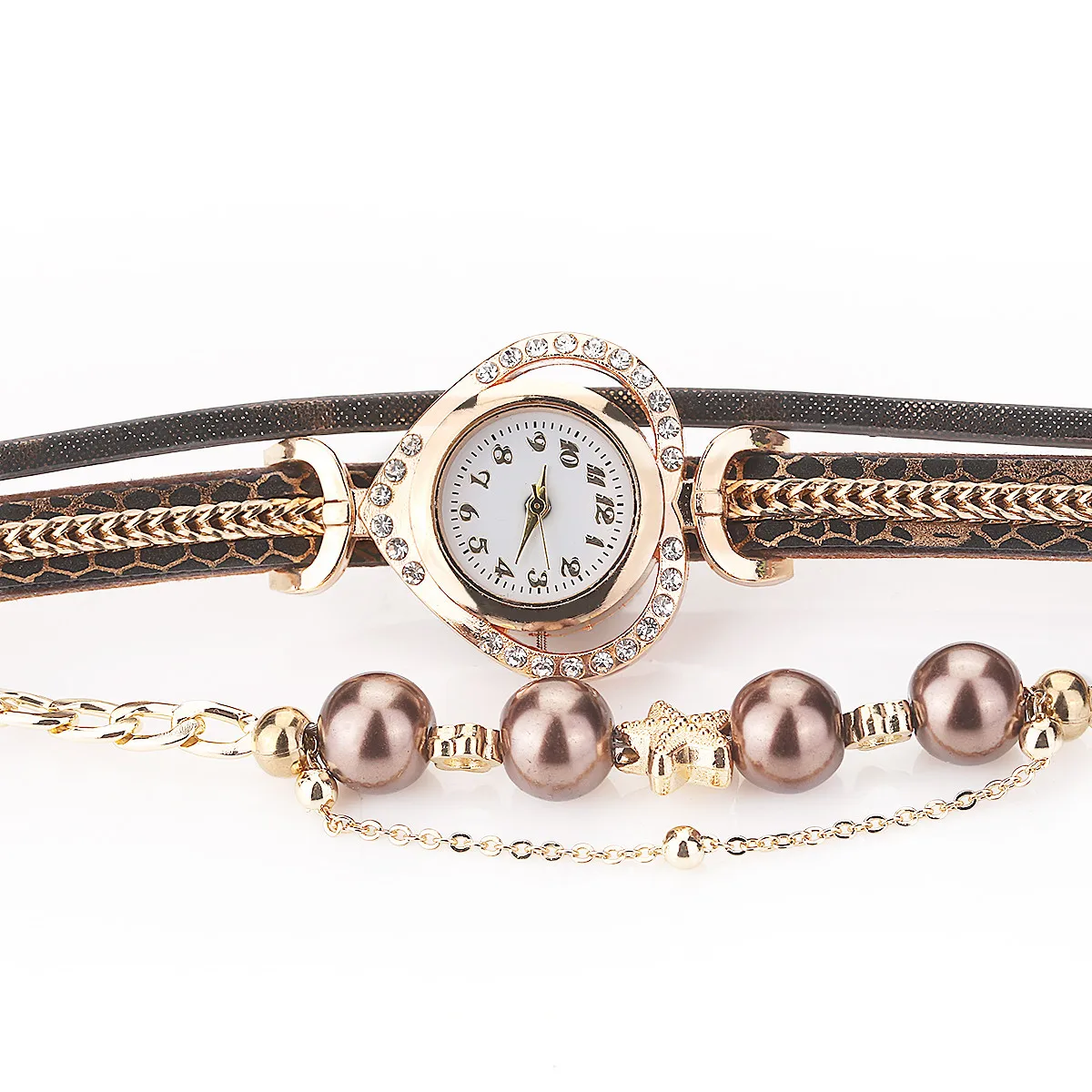 

CCQ Women Watch Diamond-Studded Luminous Fashion Casual Analog Quartz Ladies Rhinestone Watch Bracelet Decoration Wristwatches
