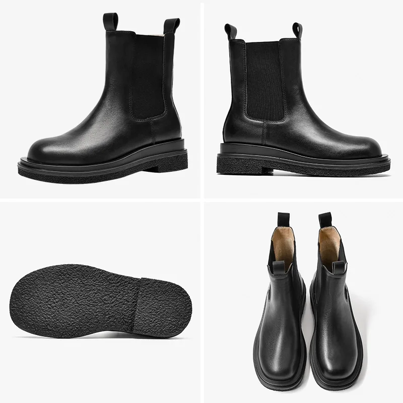 BeauToday Women Chelsea Boots Cow Leather Round Toe Thick Sole Black Autumn Winter Ankle Boots for Women Handmade 03514
BeauToday Women Chelsea Boots Cow Leather Round Toe Thick Sole Black Autumn Winter Ankle Boots for Women Handmade 03514