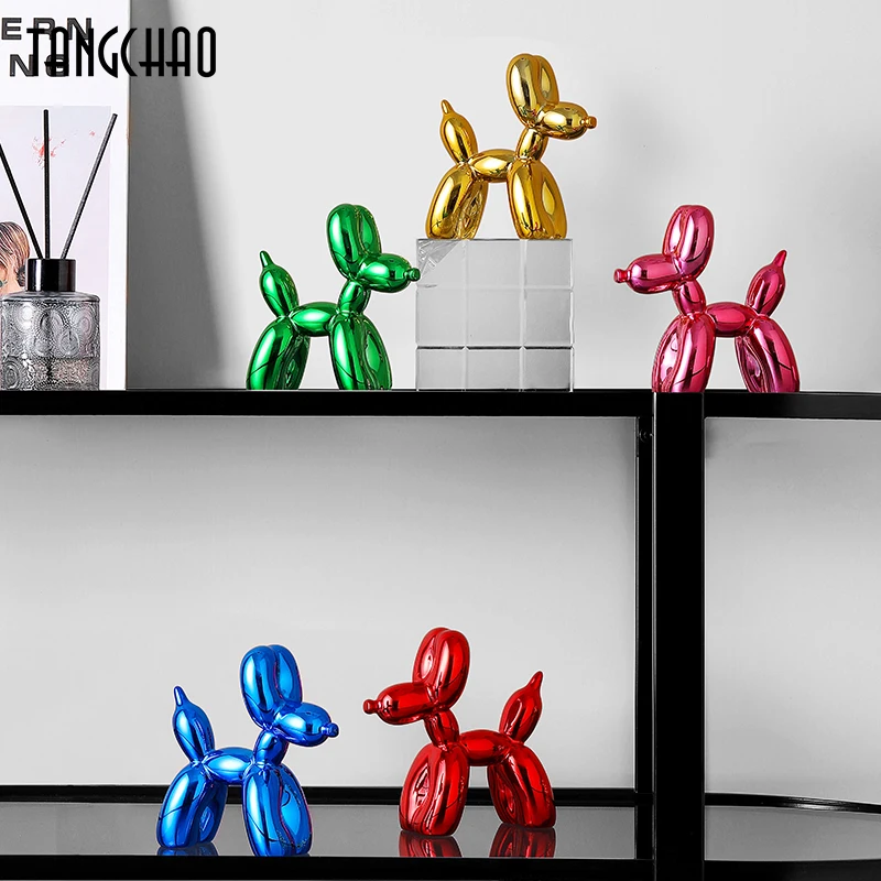 Home Decor Balloon Dog Figurines For Interior Nordic Modern Resin Animal Figurine Sculpture Statue Living Room Decoration | Дом и сад
