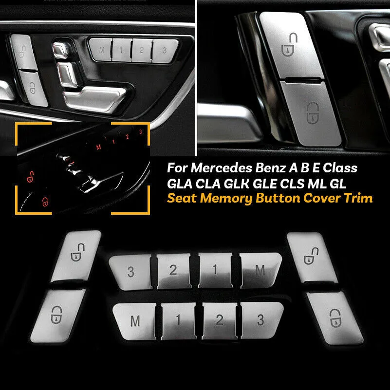 Car Door Lock Seat Button Cover Trim For Mercedes Benz A B E Class GLA GLK ML GL Seat Control/Button Covers Trims
Car Door Lock Seat Button Cover Trim For Mercedes Benz A B E Class GLA GLK ML GL Seat Control/Button Covers Trims