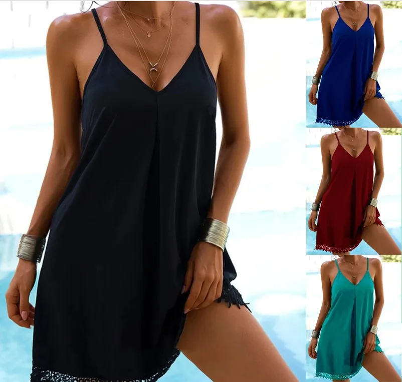 2021 Women's Dress New Summer Sleeveless Loose Skirt Large Size Pure Color Chiffon Sling Large Swing Dress
2021 Women's Dress New Summer Sleeveless Loose Skirt Large Size Pure Color Chiffon Sling Large Swing Dress