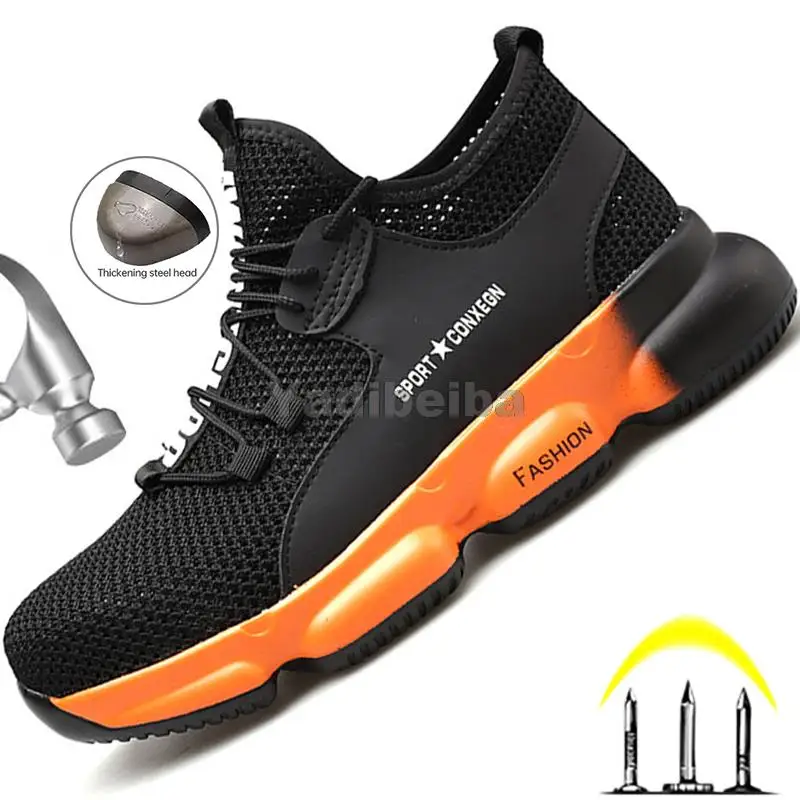 Breathable Work Sneakers Safety Shoes for Men Women Work Boots Steel Toe Safety Boots Anti-Puncture Lightweight Work Shoes Man
Breathable Work Sneakers Safety Shoes for Men Women Work Boots Steel Toe Safety Boots Anti-Puncture Lightweight Work Shoes Man