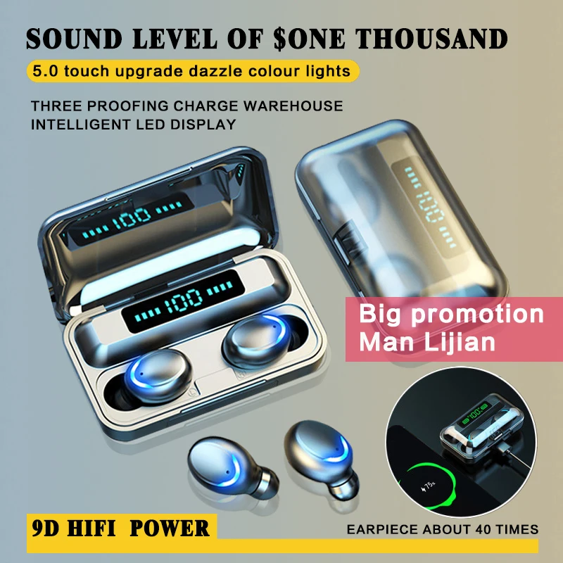 F9 TWS Wireless Headphones Sport Earbuds Touch Control LED Display Music Headset For Iphone Huawei Xiaomi Auriculares Bluetooth
F9 TWS Wireless Headphones Sport Earbuds Touch Control LED Display Music Headset For Iphone Huawei Xiaomi Auriculares Bluetooth