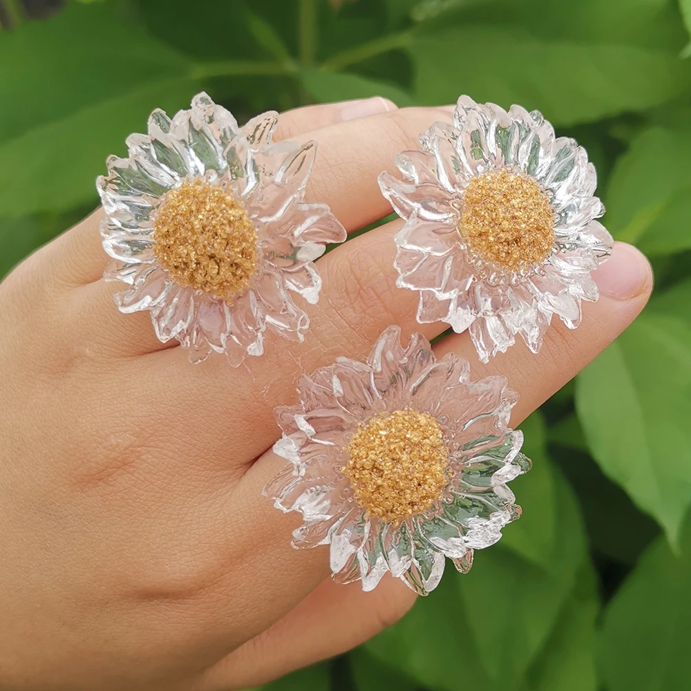 Lost Lady Cute Transparent Resin Big Flower Rings for Women Creative Acrylic Finger Rings Wholesale Jewelry Dropshipping Bijoux
Lost Lady Cute Transparent Resin Big Flower Rings for Women Creative Acrylic Finger Rings Wholesale Jewelry Dropshipping Bijoux