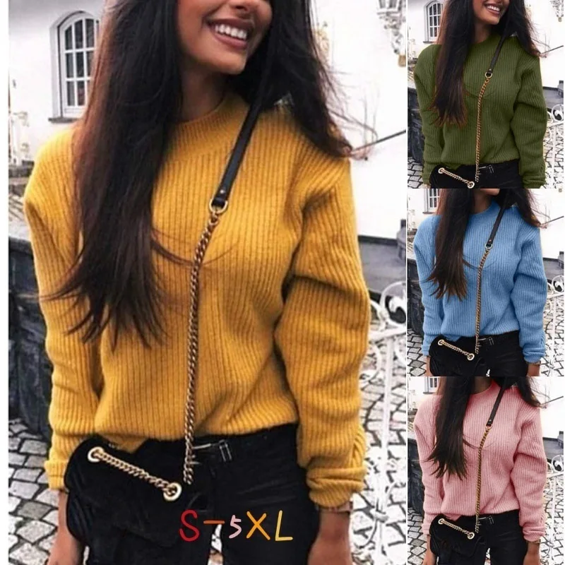 2019 Autumn Winter Women O-Neck Sweater Pullovers Korean Style Long Sleeve Casual Solid Crop Sweater Slim Knitted Sweater
2019 Autumn Winter Women O-Neck Sweater Pullovers Korean Style Long Sleeve Casual Solid Crop Sweater Slim Knitted Sweater