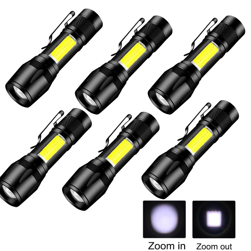 6pcs Mini LED Flashlight USB Rechargeable Portable Built In Battery COB LED ZOOM Flashlight Outdoor Waterproof Hunting Camping
6pcs Mini LED Flashlight USB Rechargeable Portable Built In Battery COB LED ZOOM Flashlight Outdoor Waterproof Hunting Camping