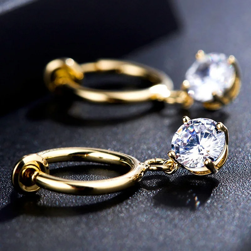 Creative No Perforation Earring For Women's Kpop Party Shiny White Zircon Drop Earrings
Creative No Perforation Earring For Women's Kpop Party Shiny White Zircon Drop Earrings