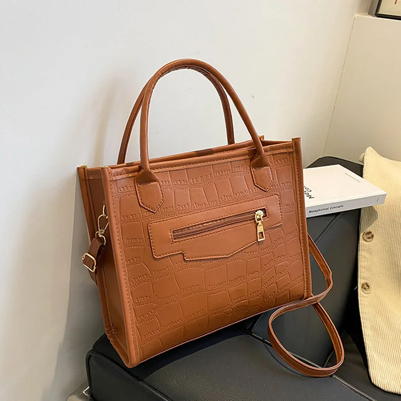 New Casual Tote Top-handle Bags For Women Stone Pattern Shoulder Bag Solid Pu Leather Handbags Fashion Ladies Crossbody
New Casual Tote Top-handle Bags For Women Stone Pattern Shoulder Bag Solid Pu Leather Handbags Fashion Ladies Crossbody