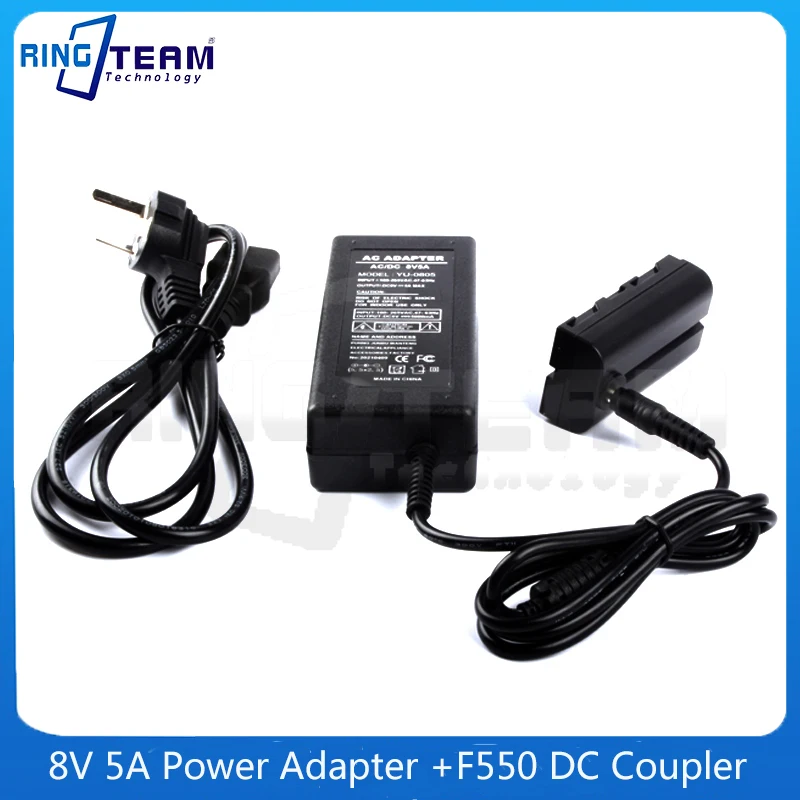 8V 5A high-power Adapter With Indicator Light+F550 Dummy Battery F970 DC Coupler for Nanguan YongNuo Godox Photography LED Light
8V 5A high-power Adapter With Indicator Light+F550 Dummy Battery F970 DC Coupler for Nanguan YongNuo Godox Photography LED Light