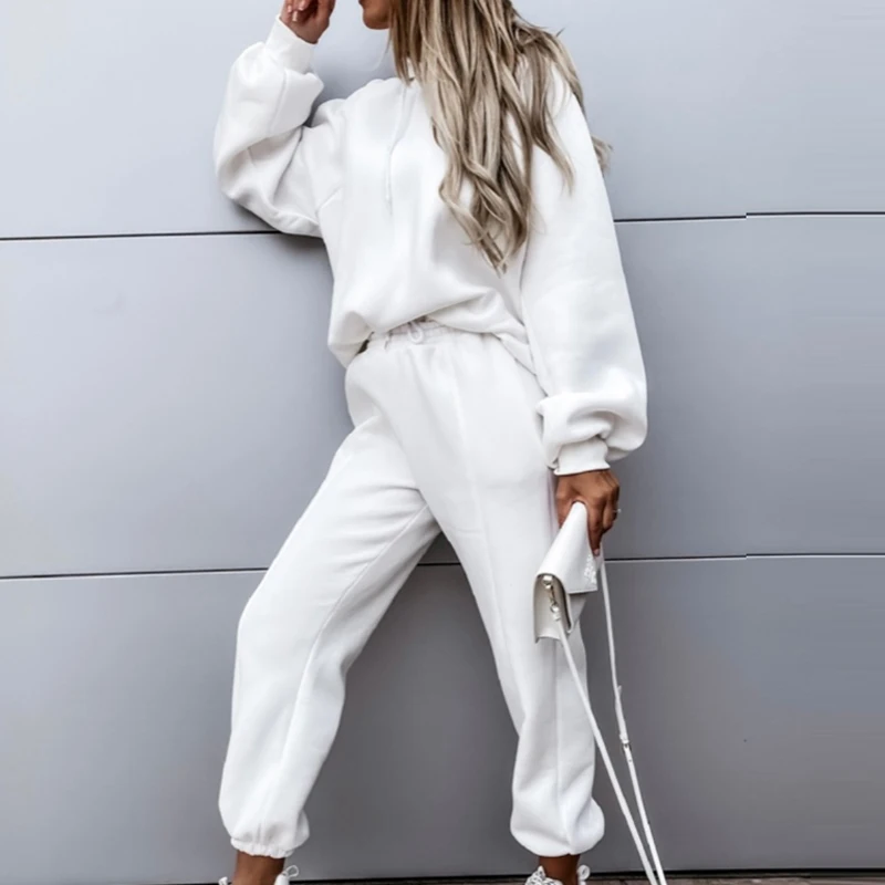 Women Sports 2 Pieces Set Sweatshirts Pullover Hoodies Pants Suit 2021 Home Sweatpants Trousers Outfits Solid Autumn Tracksuits 
Women Sports 2 Pieces Set Sweatshirts Pullover Hoodies Pants Suit 2021 Home Sweatpants Trousers Outfits Solid Autumn Tracksuits