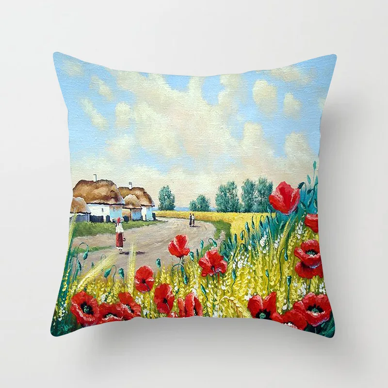 American Country Oil Painting Landscape Pillow Cover Sofa Cushion Bed Pillow Cover Home Decoration Car Cushion 45 * 45cm
American Country Oil Painting Landscape Pillow Cover Sofa Cushion Bed Pillow Cover Home Decoration Car Cushion 45 * 45cm