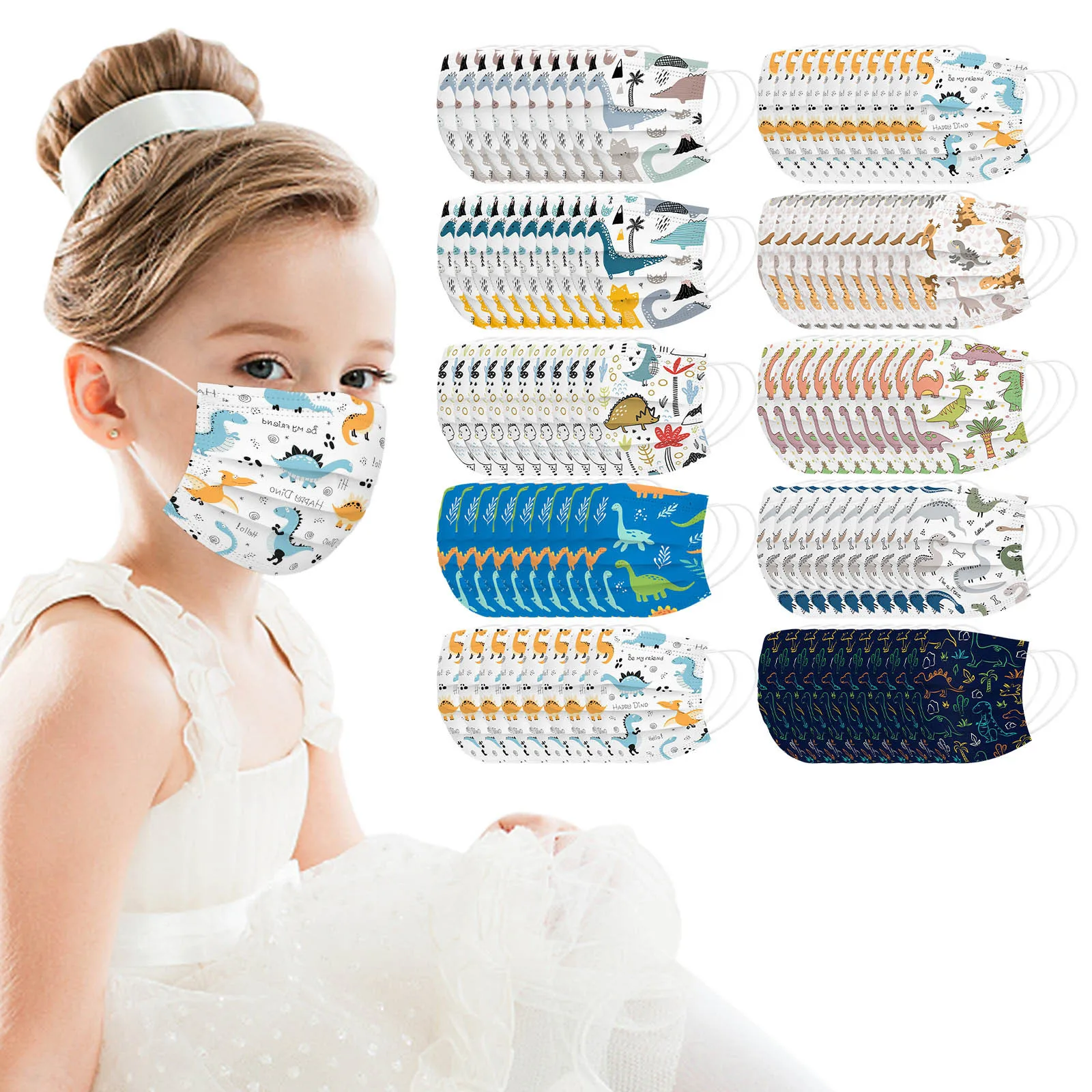 100pc Disposable Children Mask Cartoon Dinosaur Face Mask 3ply Ear Loop Breathable Mondmasker Mascarillas Halloween Cosplay Mask
100pc Disposable Children Mask Cartoon Dinosaur Face Mask 3ply Ear Loop Breathable Mondmasker Mascarillas Halloween Cosplay Mask
