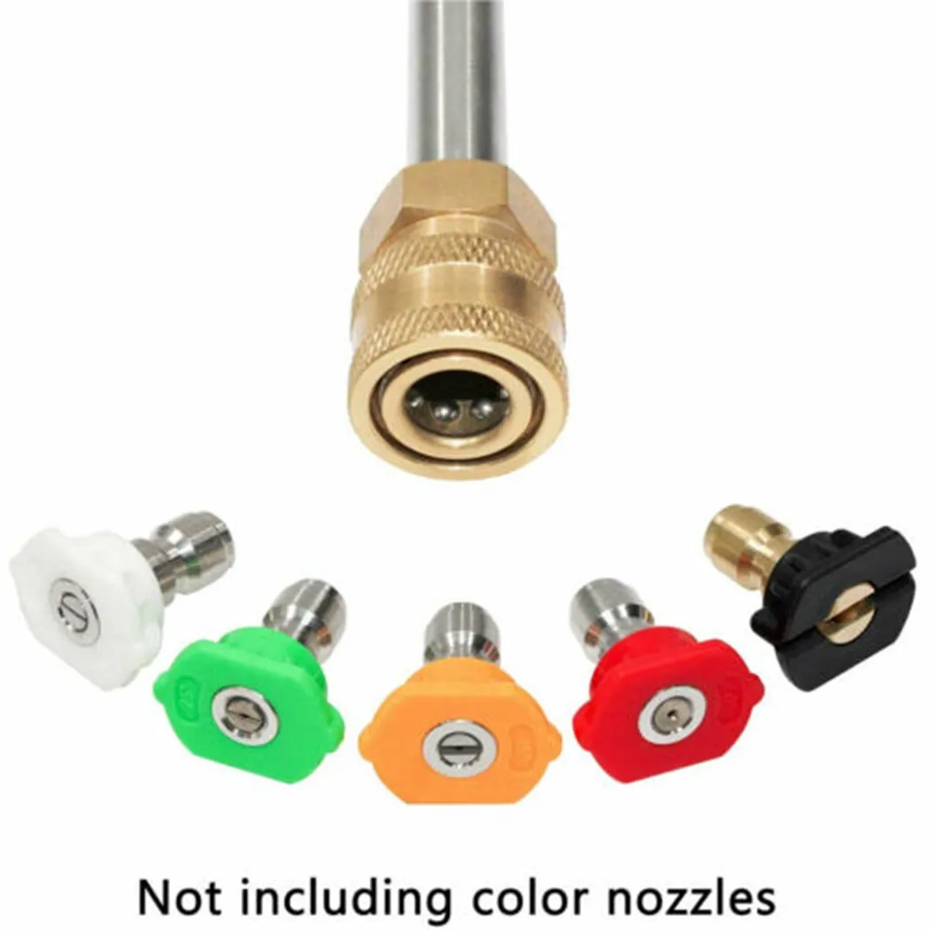 16 Inch Lance/Wand Water Pressure Washer 4000PSI Stainless Steel Nozzle Tips Soap Nozzle 40, 25, 15 And 0 Degree Nozzle Tip
16 Inch Lance/Wand Water Pressure Washer 4000PSI Stainless Steel Nozzle Tips Soap Nozzle 40, 25, 15 And 0 Degree Nozzle Tip