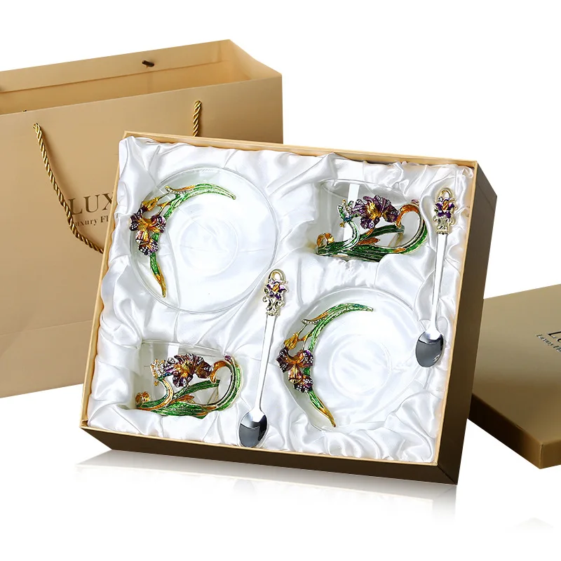 Enamel coffee cup glass creative teacup set household tea set cup with saucer and spoon cute coffee mugs and cups mugs
Enamel coffee cup glass creative teacup set household tea set cup with saucer and spoon cute coffee mugs and cups mugs