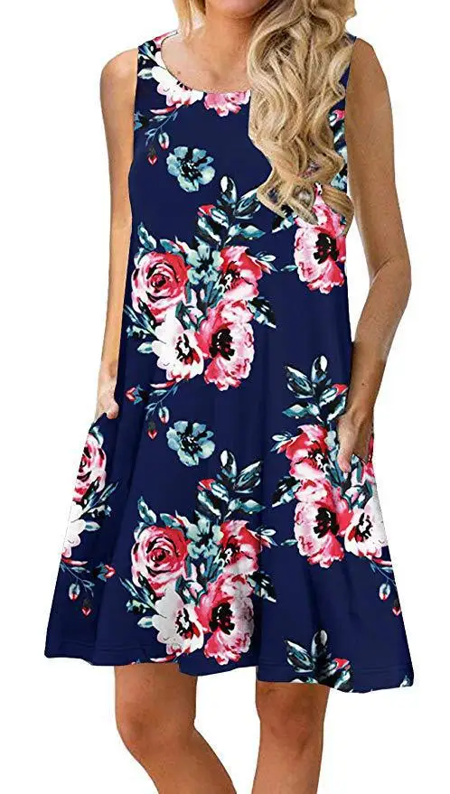 Popular 2021 Spring and Summer New Printed Sleeveless Dress round Neck Pocket Vest Beach Skirt
Popular 2021 Spring and Summer New Printed Sleeveless Dress round Neck Pocket Vest Beach Skirt