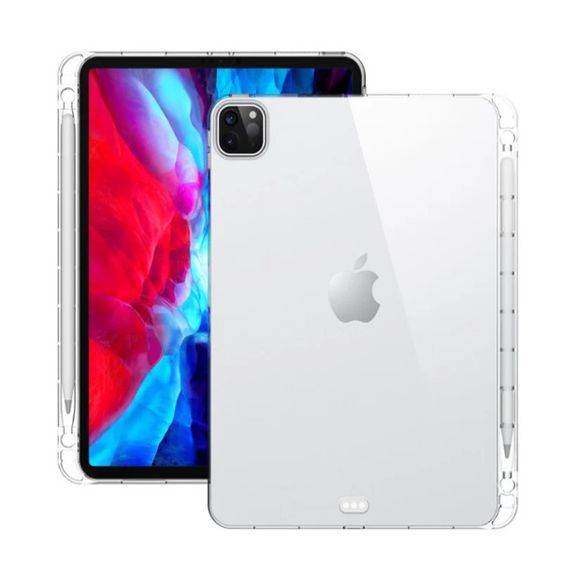 Чехол для iPad Pro 11 дюймов 2020 прозрачный кристально мягкий ТПУ с держателем ручки 12 9
