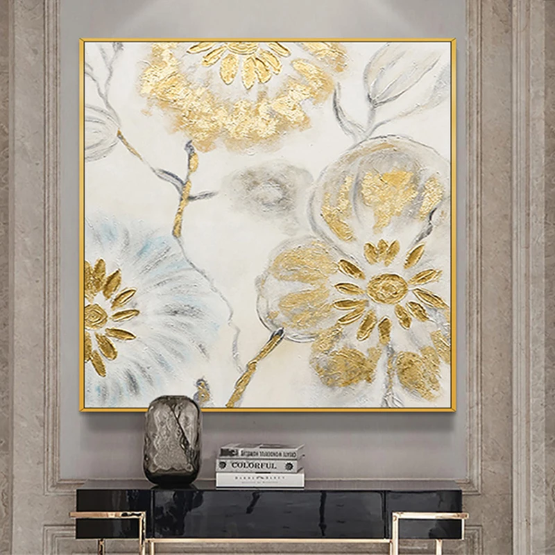100% Hand Painted Golden Flowers Art Oil Painting On Canvas Wall Art Frameless Picture Decoration For Live Room Home Decor Gift
100% Hand Painted Golden Flowers Art Oil Painting On Canvas Wall Art Frameless Picture Decoration For Live Room Home Decor Gift