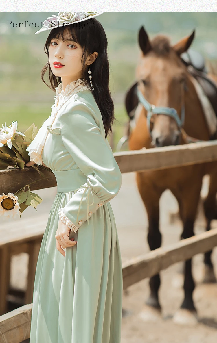 2021 Spring Autumn New Arrival Retro Flower Embroidery Tie Collect Waist Long Sleeve Women Long Dress Light Green
2021 Spring Autumn New Arrival Retro Flower Embroidery Tie Collect Waist Long Sleeve Women Long Dress Light Green