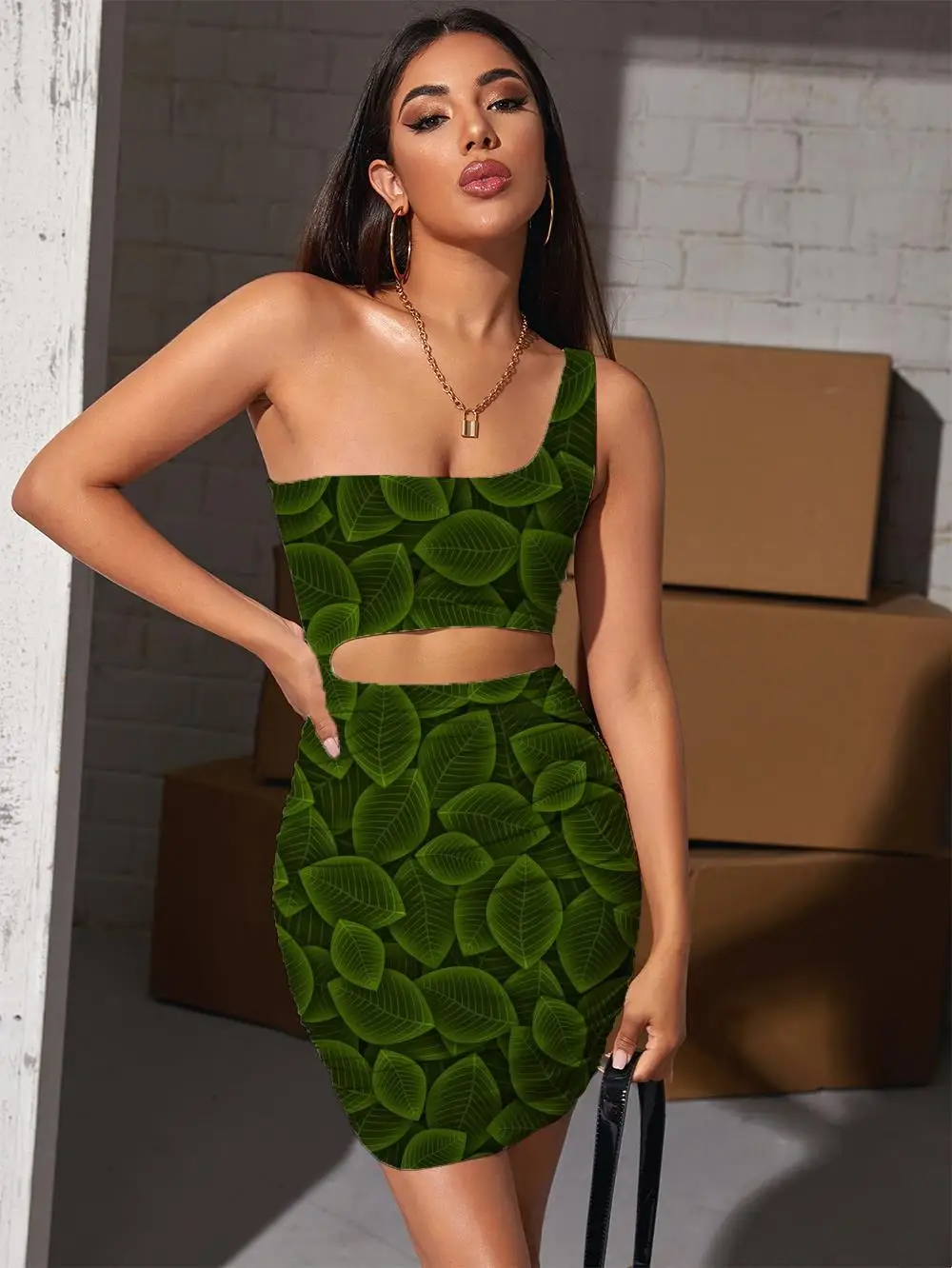Giyu Brand Cube Dresses Women Geometry Vestido Sexy Leaf Halter Sleeveless Green Hollow out Dresses Womens Clothing Plus Size
Giyu Brand Cube Dresses Women Geometry Vestido Sexy Leaf Halter Sleeveless Green Hollow out Dresses Womens Clothing Plus Size