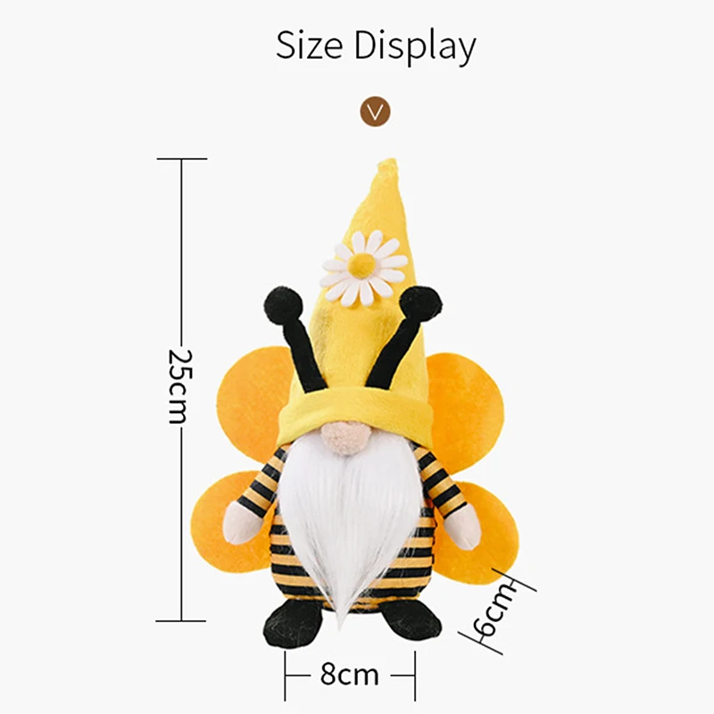 Spring Sunflower Bee Festival Doll Ornaments Bumble Bee Striped Gnome Honey Bee Elfs Home Faceless Doll Decoration Gift For Kids
Spring Sunflower Bee Festival Doll Ornaments Bumble Bee Striped Gnome Honey Bee Elfs Home Faceless Doll Decoration Gift For Kids