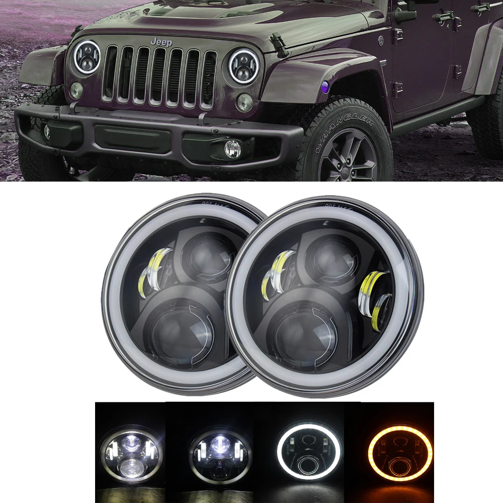 2pcs 7 inch LED Car Headlight Halo Daytime Running Light For Jeep Wrangler JK Lada Niva 4x4 High Low Beam Turn Signal Lamp
2pcs 7 inch LED Car Headlight Halo Daytime Running Light For Jeep Wrangler JK Lada Niva 4x4 High Low Beam Turn Signal Lamp