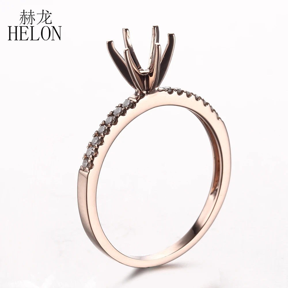HELON 5.75-6.5mm Round Solid 10k Rose Gold Pave Natural Diamonds Semi Mount Ring Women Fine Jewelry Engagement Wedding Ring
HELON 5.75-6.5mm Round Solid 10k Rose Gold Pave Natural Diamonds Semi Mount Ring Women Fine Jewelry Engagement Wedding Ring