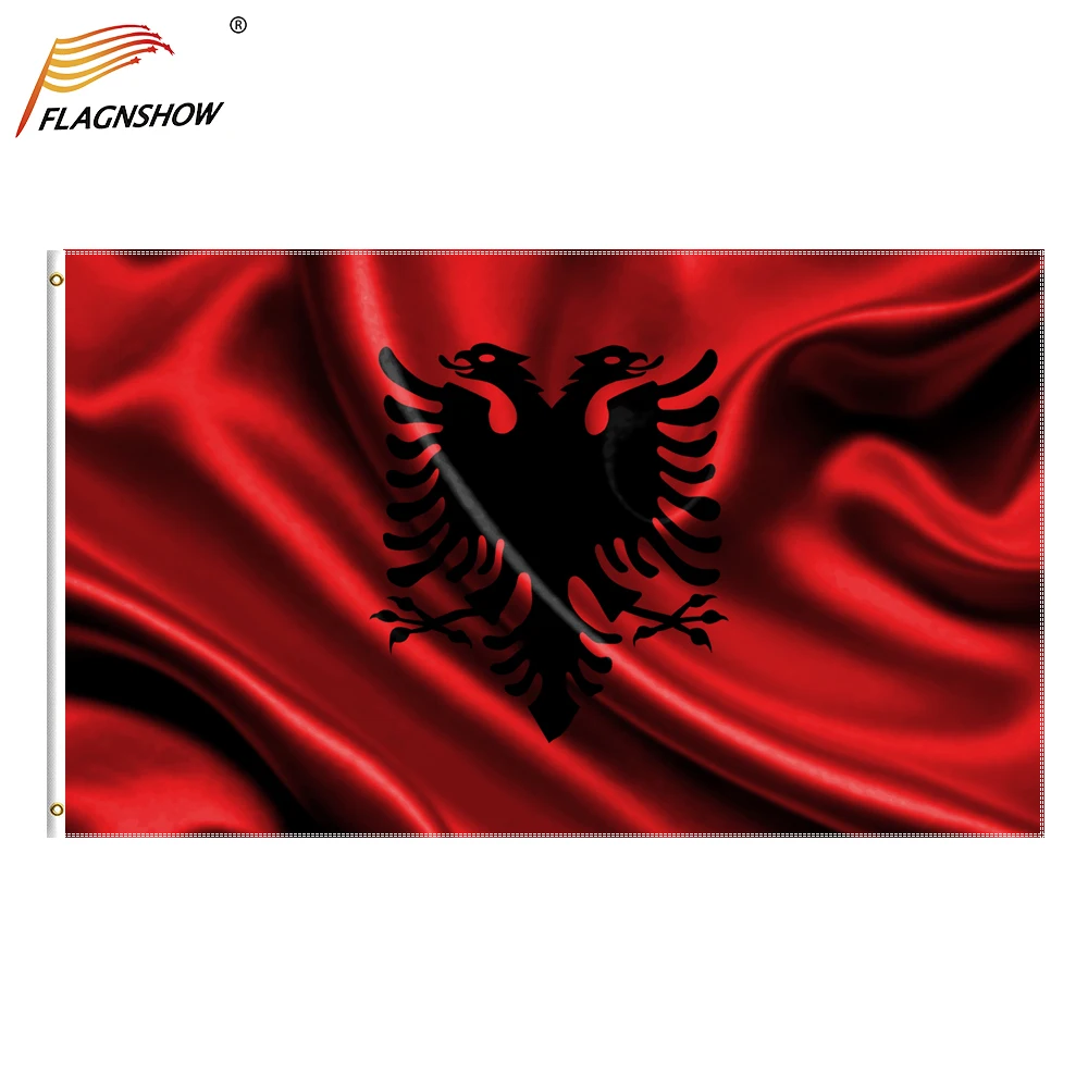 Flagnshow Albania Flag 3X5 FT Hanging Polyester Albanian National Flags and Banners 
Flagnshow Albania Flag 3X5 FT Hanging Polyester Albanian National Flags and Banners