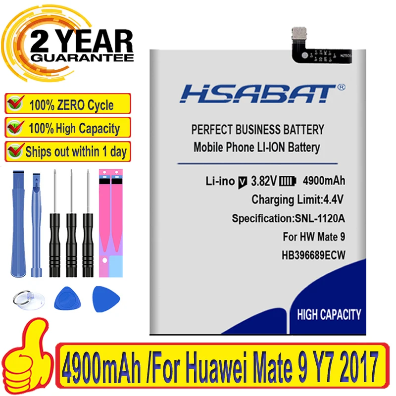 Аккумулятор HSABAT 4900 мАч для Huawei Mate 9 Mate9 HB396689ECW Pro Honor 8C Y9 версия 2018|battery for huawei|battery